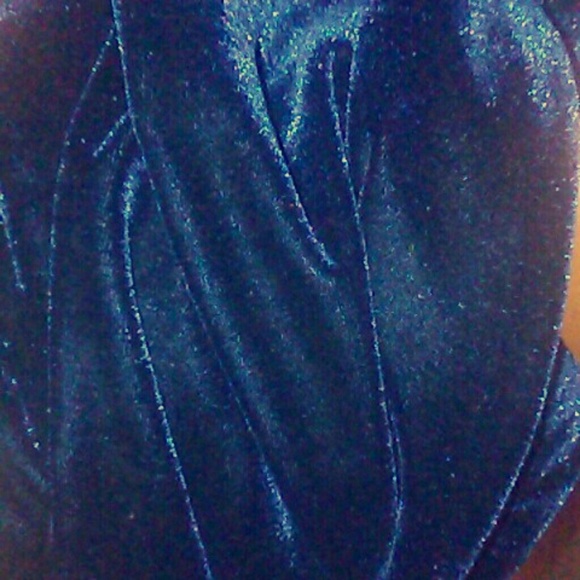 Blue velvet mermaid dress- floor length - Picture 3 of 3